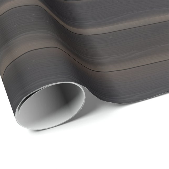 Mörk Japandi Bränd Trä Kol Minimalistisk Presentpapper (Rullad Hörn)