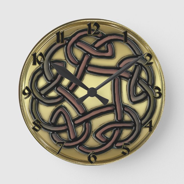 Mörk Järn Celtic Knot Round Wall Clock Rund Klocka (Framsida)