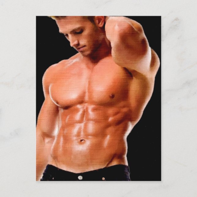 Mörk Jeans Hunk Vykort (Framsida)