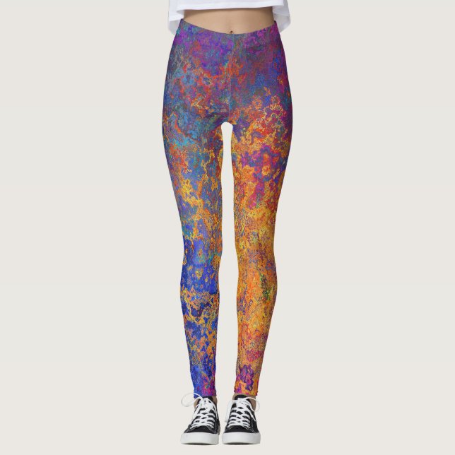 Mörk Jewel-Toned Rainbow Tie-Dye Leggings (Framsida)