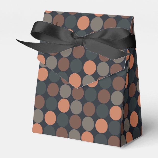 Mörk jord geometrisk cirkel prickar design  presentaskar (Framsidan Sidan)
