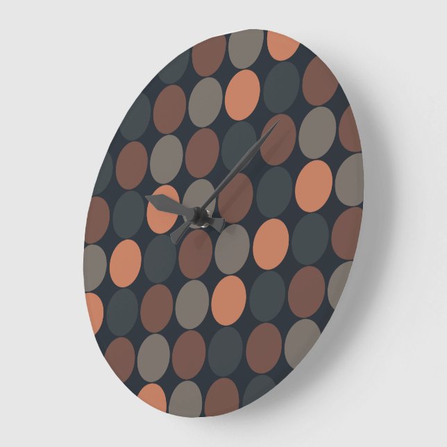 Mörk jord geometrisk cirkel prickar design  stor klocka (Vinkel)