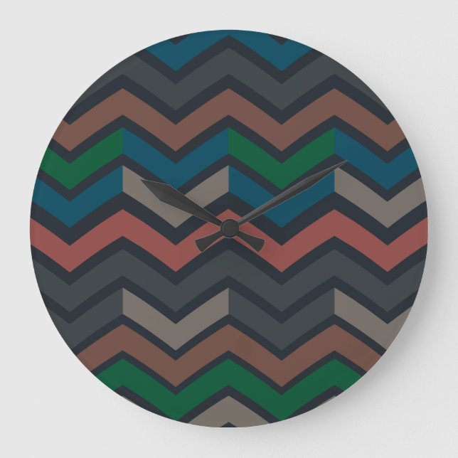 Mörk jord skogslandskap sicksack-chevron  stor klocka (Framsida)