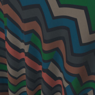 Mörk jord skogslandskap sicksack-chevron  tyg