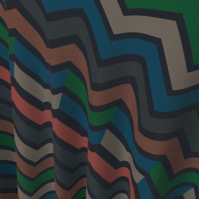 Mörk jord skogslandskap sicksack-chevron  tyg (Skapare uppladdad)
