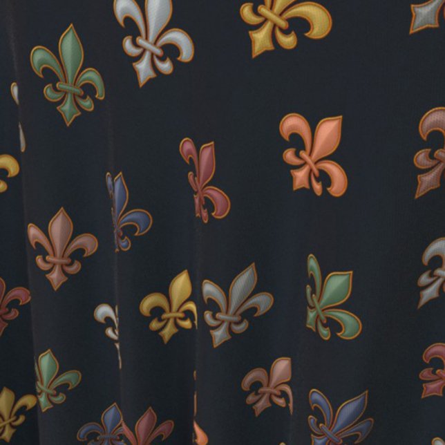 Mörk jord skogsmarker Fleur-de-lis-design  Tyg (Skapare uppladdad)