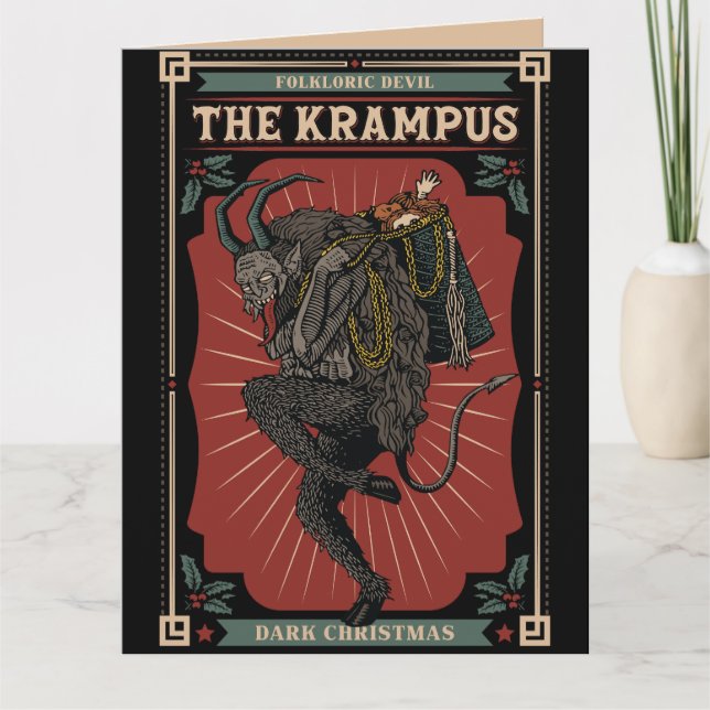 Mörk: Julloresc Djävulen Krampus Bag i Leksaker Kort (Framsida)