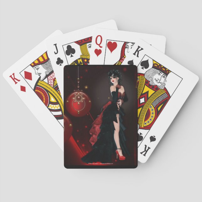 Mörk juluppspelningskort casinokort (Baksidan)