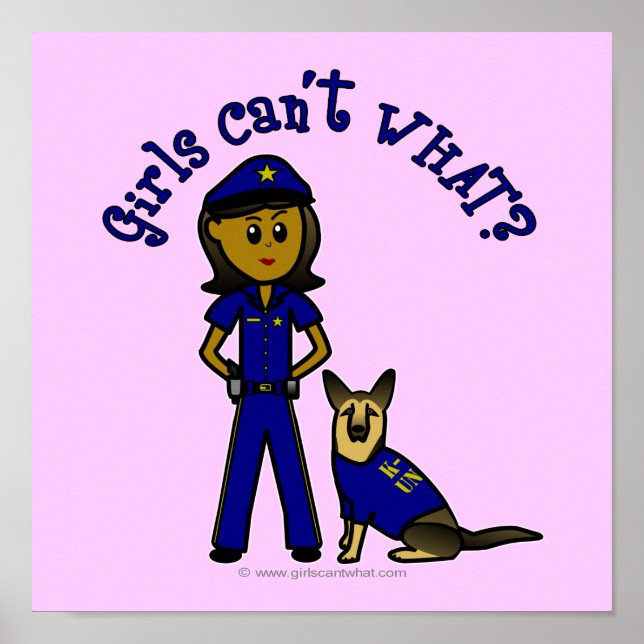 Mörk K9-polisflicka Poster (Framsidan)