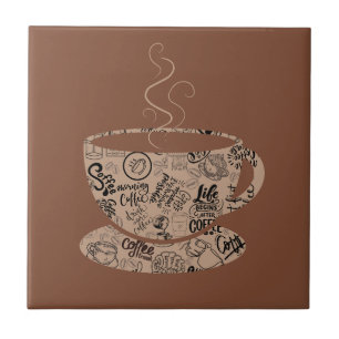 Mörk kaffe kakelplatta