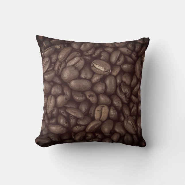 Mörk kaffebönor kudde (Framsida)