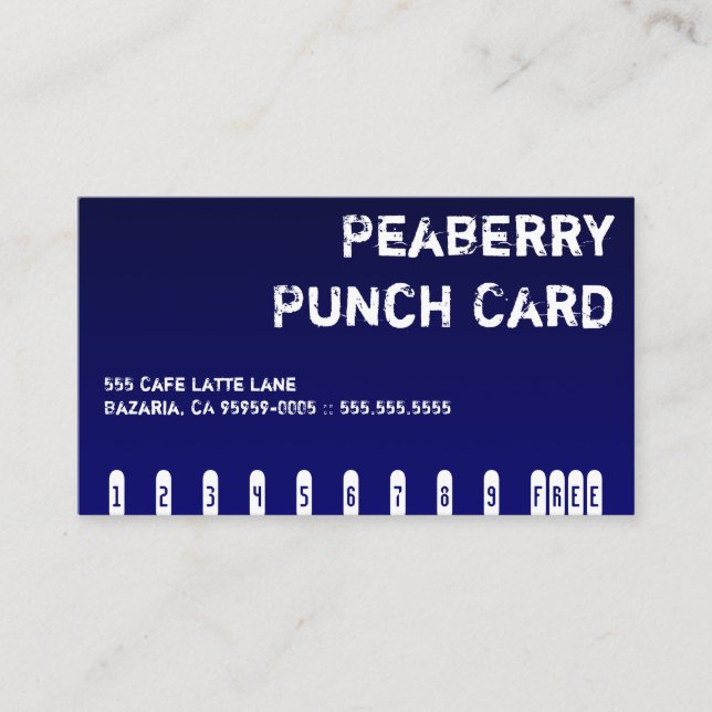 Mörk kaffedrinkPunchcard Lojalitetskort (Framsida)