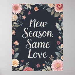 Mörk Kärlek Blommigt konst. Poster