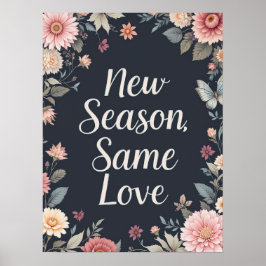 Mörk Kärlek Blommigt konst. Poster