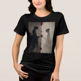 Mörk Kärlek Silhuett Konstnärliga Par T-Shirt