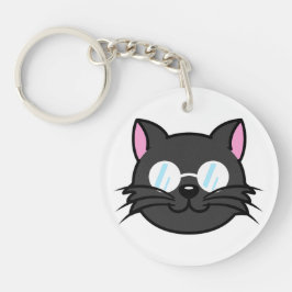 Mörk Katt, svart, Grått-, vid glasögon vid vörning