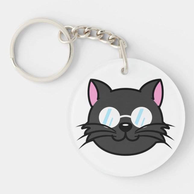 Mörk Katt, svart, Grått-, vid glasögon vid vörning (Framsidan)