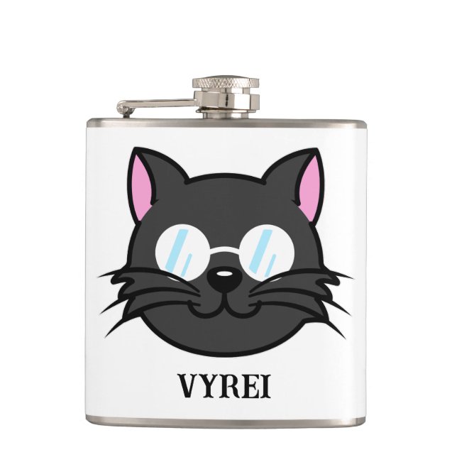 Mörk Katt, svart, Grått-, vid glasögon vid vörning Fickplunta (Framsidan)