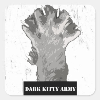 Mörk Kattunge arméns Sticker White Fyrkantigt Klistermärke