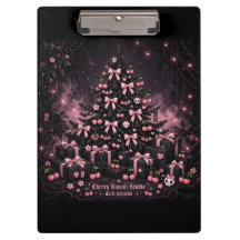 Mörk Kawaii Rosa Julgran Clipboard Goth
