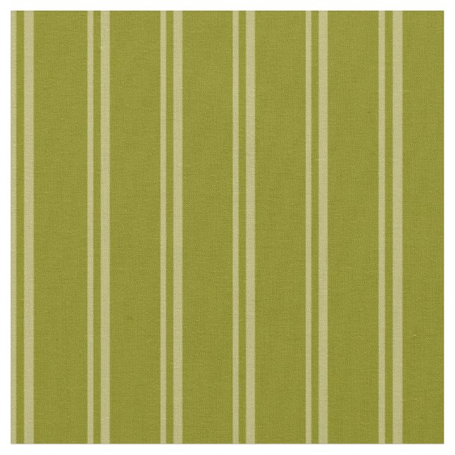 Mörk Khaki & Grönt Rand/Linjer Mönster Tyg (Närbild)