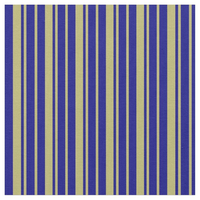 Mörk Khaki och Blue Stripe Mönster Tyg (Närbild)