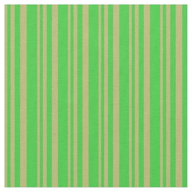 Mörk Khaki och Lime Green Färgad Linjer Mönster Tyg (Närbild)