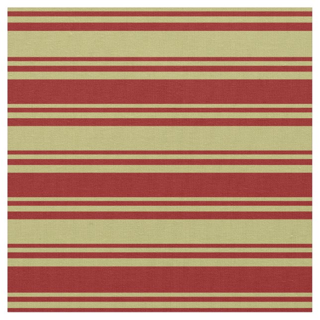 Mörk Khaki och Mörk Red Färgad Linjer Tyg (Närbild)