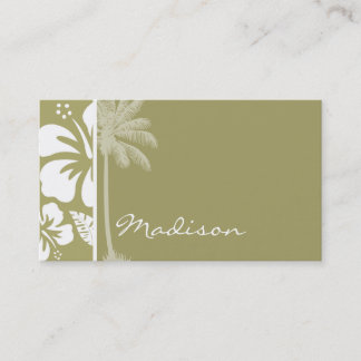 Mörk Khaki Tropical Hibiscus; Handflatan Visitkort