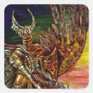 Mörk Knight Fyrkantigt Klistermärke
