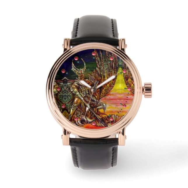 MÖRK KNIGHT OCH DRAGON Fantasy Watch Armbandsur (Framsida)