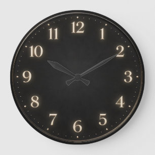 Mörk Kol Minimalistisk Mjuk Siffra Stor Klocka