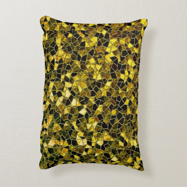 Mörk konsolerar en gult mosaik, uppdelning av alte prydnadskudde (Baksidan(Vertikal))