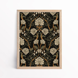 Mörk konst och hantverk Blomster Krysantemum Konst Poster