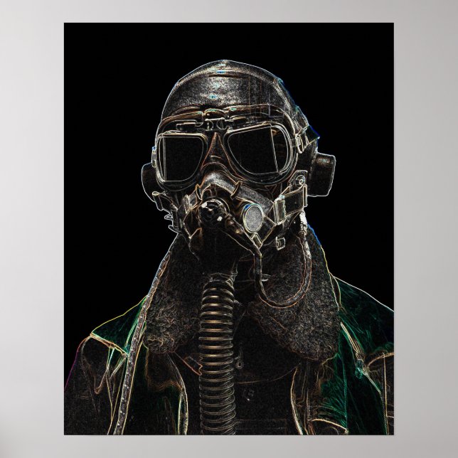 Mörk konst WWII Pilot affisch av J.W. Fatherree. (Framsidan)