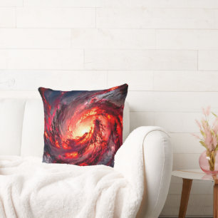 Mörk kosmisk nebulosa i rödaktig avgrund i rymden kudde