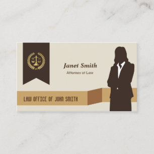 Mörk Kostym Dam Faux Guld Libra Laurel Lawyer Visitkort