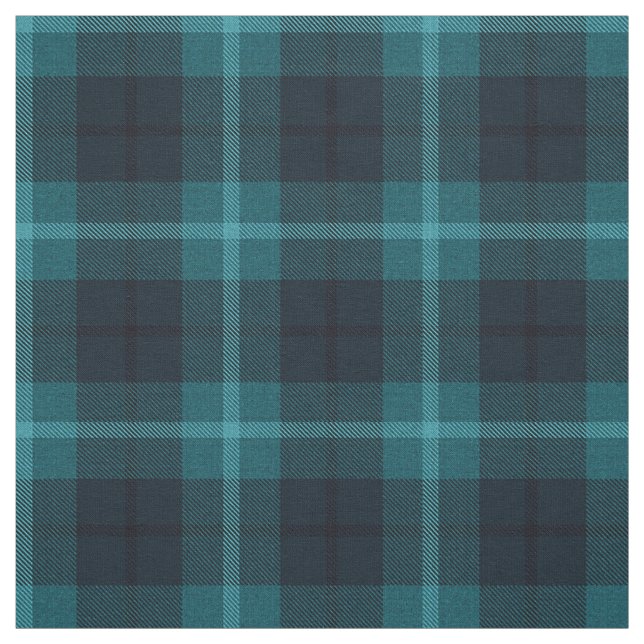 Mörk kricka/Aqua? turkos svart-/vitrandpläd Tyg (Provkarta)