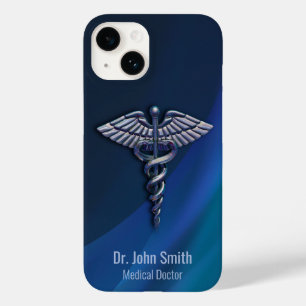 Mörk krom holografisk 3D medicinsk kaduceus