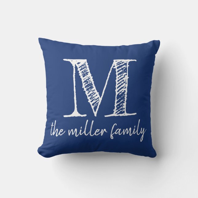 Mörk - kudder den beställnings- Monogrammed Kudde (Framsida)