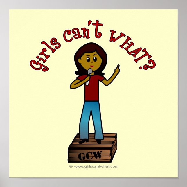 Mörk Kvinna på Soapbox Poster (Framsidan)