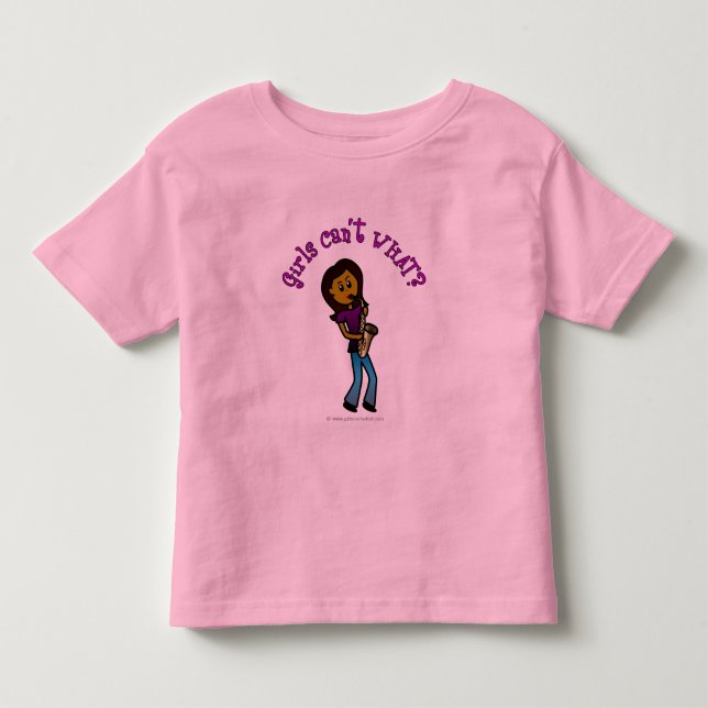 Mörk Kvinnor som spelar saxofon T Shirt (Framsida)