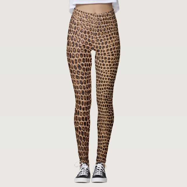 Mörk Läder: Elegant - enkel bakgrund Leggings (Framsida)