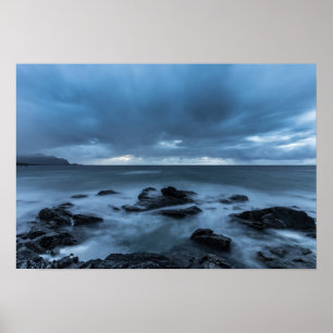 Mörk Landskapsfoto för kustområden Poster