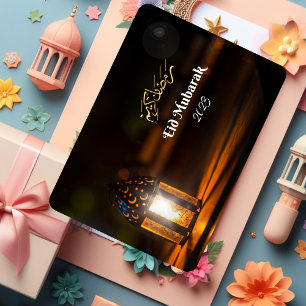 Mörk Lantern Eid Mubarak Card Tack Kort