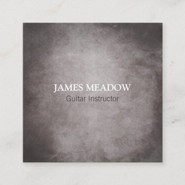 Mörk lärare för gitarr för Grungemusikmusiker Fyrkantigt Visitkort (Framsida)