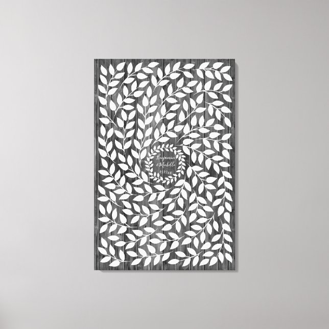 Mörk Laurel - 250 Namnteckning Canvas Guest Bok (Framsida)