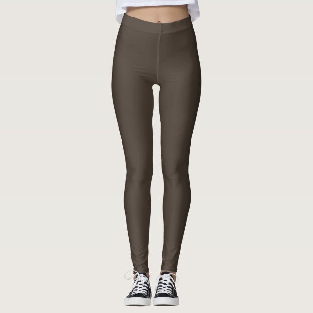 Mörk Lavaröd Färgsolid Enkel Leggings (Framsida)