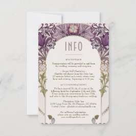 Mörk Lavender Bröllop INFO William Morris Inbjudningar
