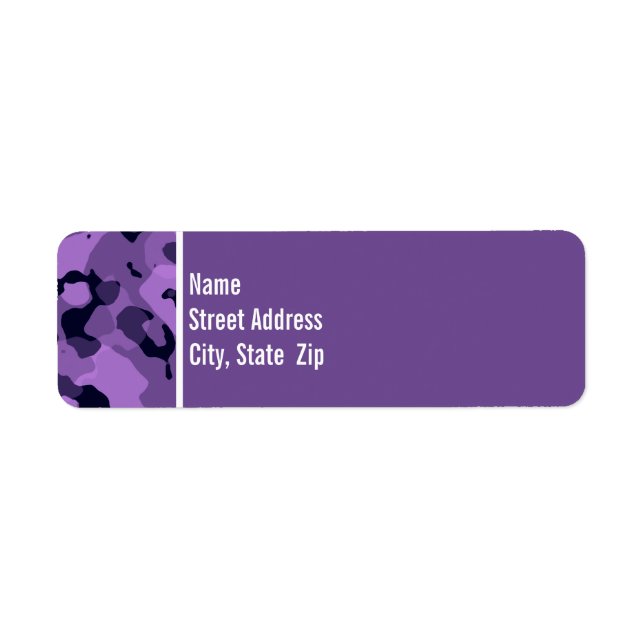 Mörk Lavender Camo; Personlig Returadress Etikett (Framsidan)